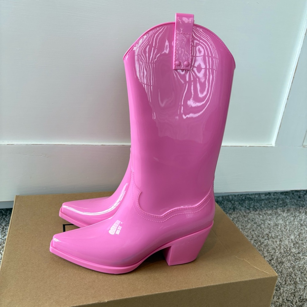 NIB Beach by Matisse Women's Annie Cowboy Rain Boots in Pink Size 7 Barbie - Picture 4 of 9